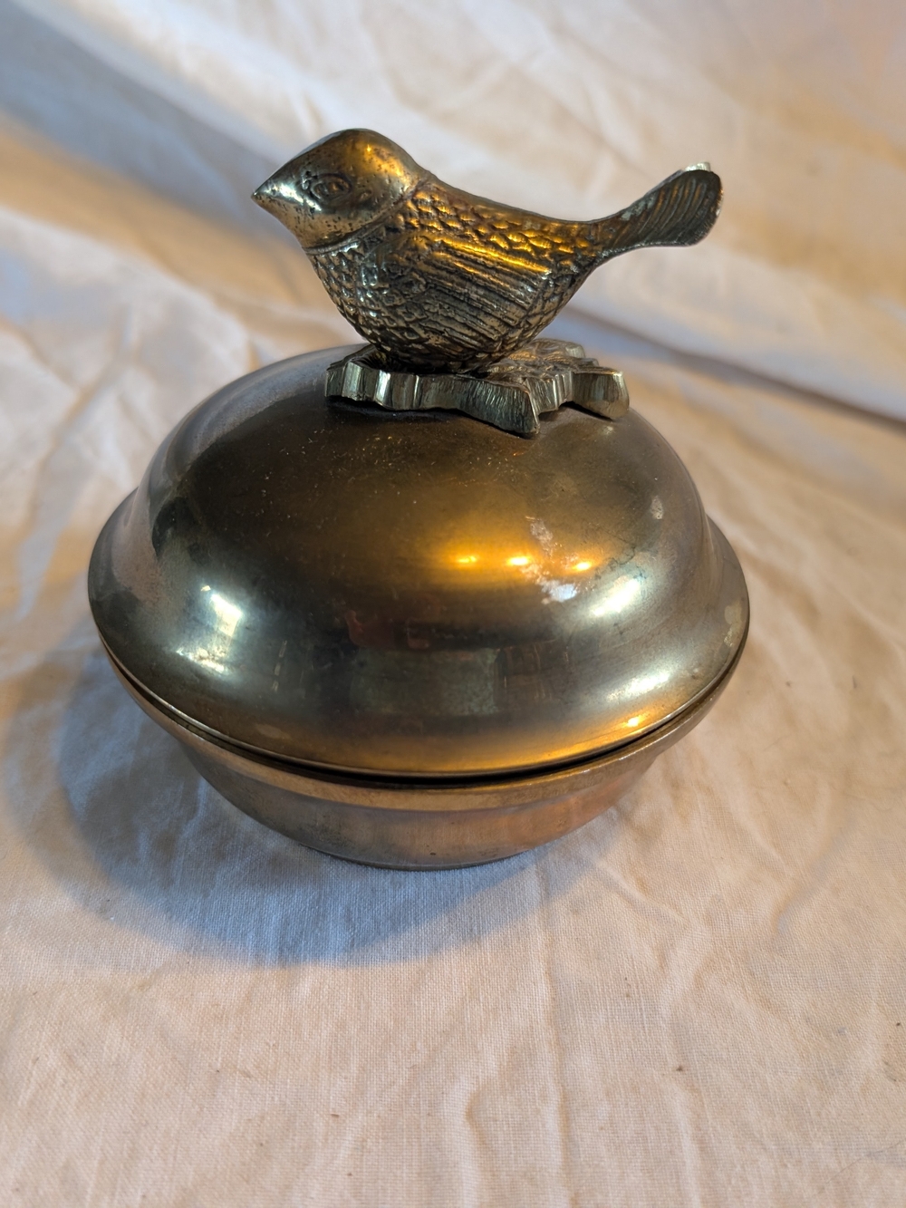 2/100$ Vintage brass Bird Trinket Box